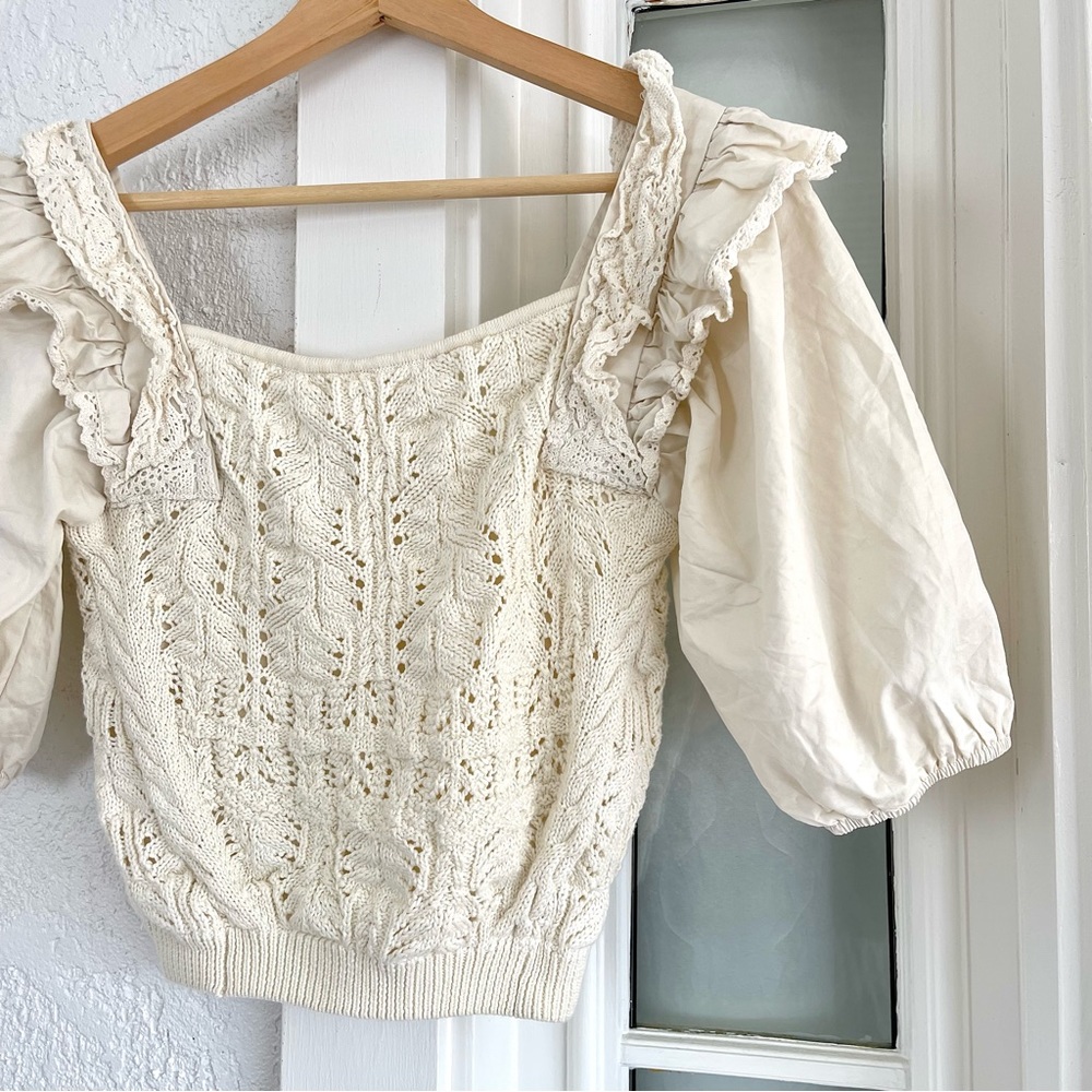 En Saison Cream Lace Top - Picture 6 of 15